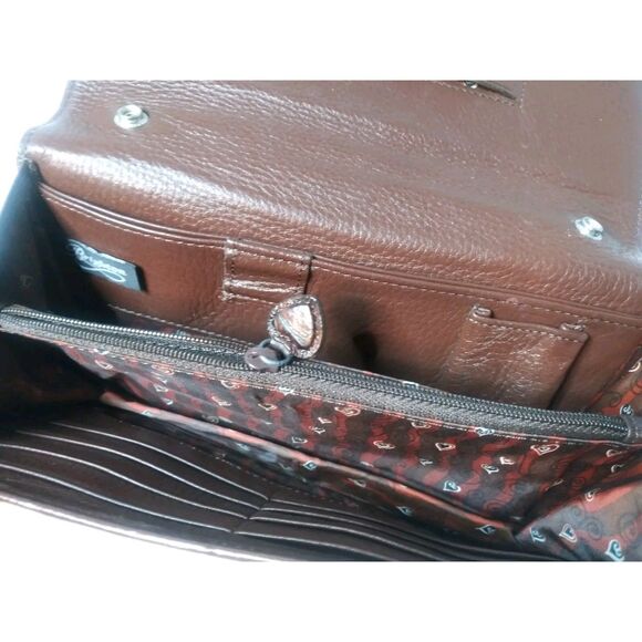 Vintage Brighton Croco Embossed Wallet Organizer Large Brighton Clutch Purse - Picture 6 of 7